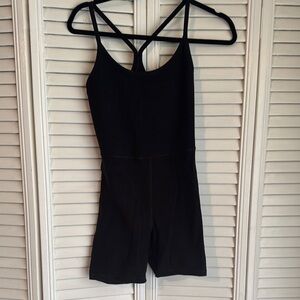 Black Strappy athletic Romper